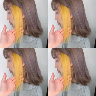 ミディアム カラー 袴田 伊代のヘアスタイル
