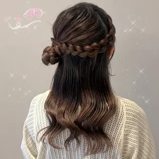 ヘアアレンジ 顔周り/ガーリー /ヘアメ/あつはのヘアスタイル
