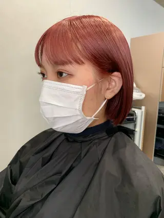 ショート カラー ボブパーマコテ巻き風 パーマNo1深江秀平のヘアスタイル