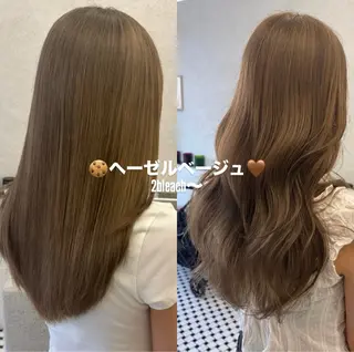 ロング まろやかベージュ🤎 艶カラー🔔リンのヘアスタイル