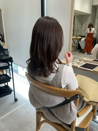 ミディアム ✨色持ちの良い艶 カラー✨蟹江真世のヘアスタイル