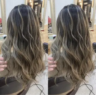 ロング カラー ヘアアレンジ ネイル マツエク・マツパ ハイライト、レイヤー カット/西梅田/中西のヘアスタイル