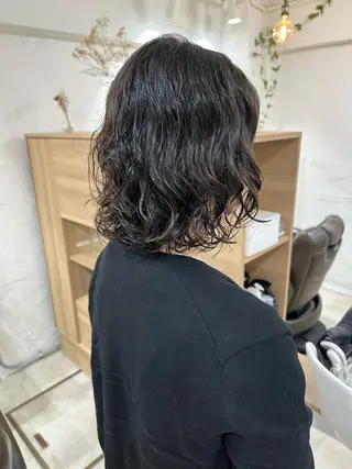 ミディアム パーマ 髪質改善 縮毛矯正/ レイヤー/銀座/本木のヘアスタイル