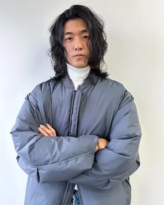 ミディアム パーマ 似合わせカット ケアパーマ喜来雅由のヘアスタイル