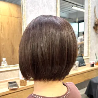 ショート ボブ.艶髪 髪質改善.縮毛矯正のヘアスタイル
