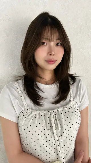 セミロング カラー ヘアアレンジ レイヤーカット×髪質 改善🇰🇷シオリのヘアスタイル