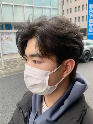 ショート パーマ メンズ 藤田 明輝のヘアスタイル