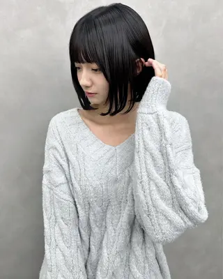 ミディアム 渋谷ボブ 福田連太郎のヘアスタイル