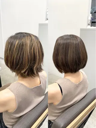 ショート カラー パーマ 生艶髪&レイヤー🔔 渋谷お薦めNo.1✨のヘアスタイル
