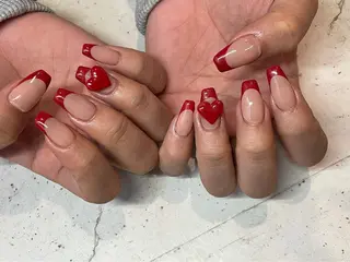 ネイル 韓国/ワンホン/長さ 出しつけ放題🎀のネイルデザイン