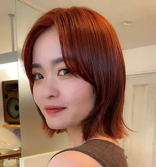 ミディアム カラー 暖色カラー🧡 ボブ🧚‍♀️マナのヘアスタイル