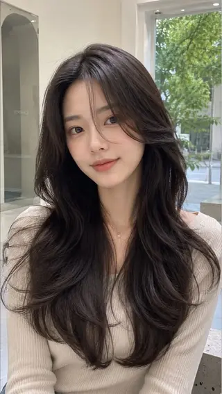 ロング 馬場 彩のヘアスタイル
