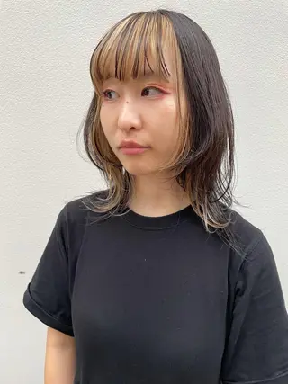 ミディアム カラー ヘアアレンジ 〽️magico/ ウルフDaiki〽️のヘアスタイル