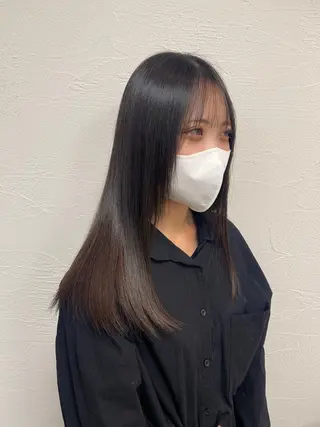 ロング 縮毛矯正 池田勇一のヘアスタイル
