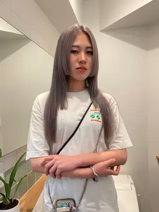 ロング カラー ボブ/レイヤーカット 縮毛矯正/コウキ新宿のヘアスタイル