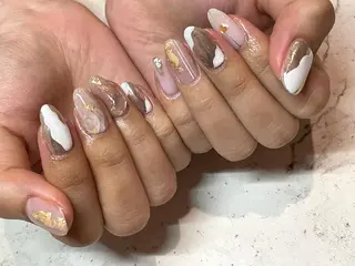 ネイル 韓国/ワンホン/長さ 出しつけ放題🎀のネイルデザイン