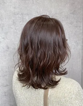 ミディアム カラー パーマ ヘアアレンジ 🤍透明感カラー🤍 Ryujiのヘアスタイル