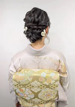ミディアム ヘアアレンジ YUMEYAKATA 五条店のヘアスタイル