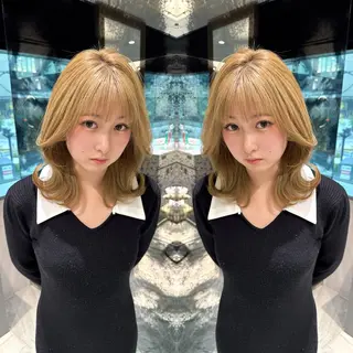 ミディアム カラー 透明感✖️暖色 shuheiのヘアスタイル