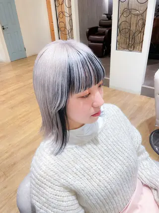ミディアム カラー 高嶋 憂蘭々のヘアスタイル