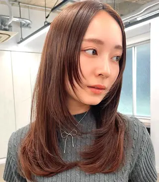 ロング カラー 韓国レイヤー 船橋 徒歩5分/小川友美のヘアスタイル