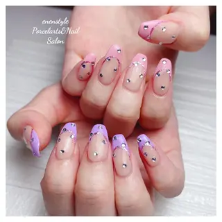 ミディアム ネイル 🐾enen style 🐾のネイルデザイン