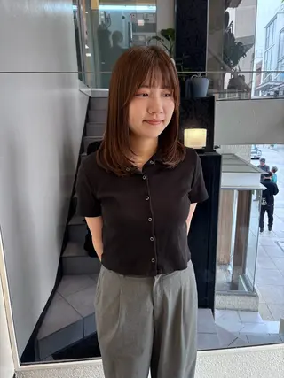 ミディアム 竹田 佳奈のヘアスタイル