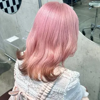 セミロング 🤍ムラ修正ブリーチ 🤍原宿/YUUのヘアスタイル