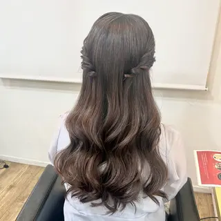 ロング ヘアアレンジ ブリーチなしベージュ /ヘアセット/ミユのヘアスタイル