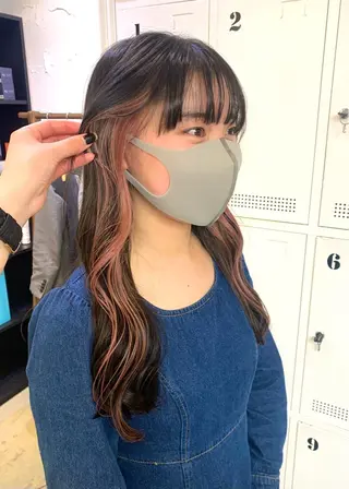 ロング カラー 🌷ラベンダーピンク 顔まわり🌷ねいろのヘアスタイル