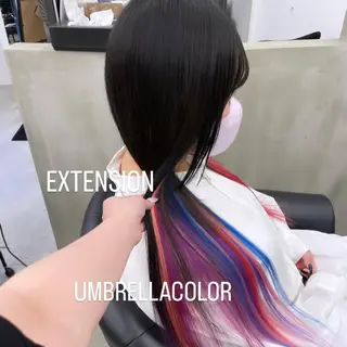 ロング カラー エクステ🩵ブリーチ 韓国ヘア🩵KAEのヘアスタイル