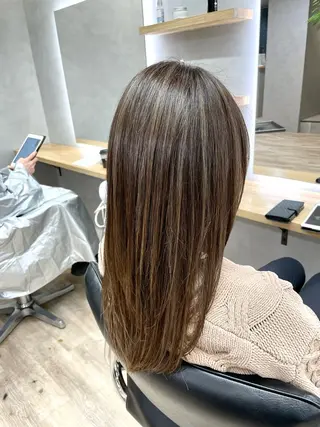 セミロング カラー 我舞谷 将人のヘアスタイル