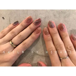ショート カラー ネイル マツエク・マツパ illum hicariのネイルデザイン