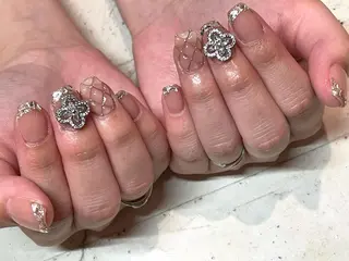 ネイル 韓国/ワンホン/長さ 出しつけ放題🎀のネイルデザイン