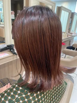 ミディアム カラー ヘアアレンジ 韓国ヘアメイク🎀/ 縮毛矯正✨山本媛香のヘアスタイル