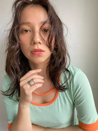 セミロング カラー パーマ Hayashi Shioriのヘアスタイル