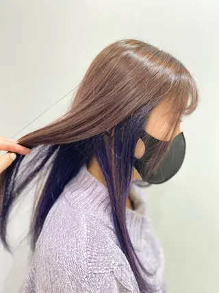 セミロング カラー ナカタケ ユウのヘアスタイル