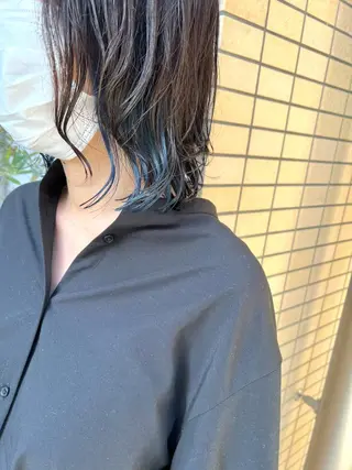 ミディアム 草野ゆずき⌇縮毛矯正 ⌇Wカラー⌇レイヤーのヘアスタイル
