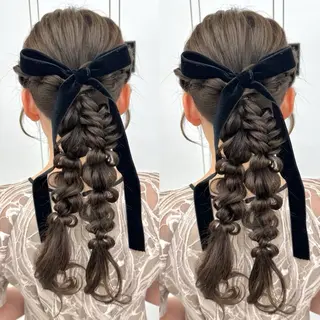 ロング ヘアアレンジ ヘアメ🎀ハイトーン 🩵エクステ🪄しほのヘアスタイル