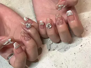 ネイル 韓国/ワンホン/長さ 出しつけ放題🎀のネイルデザイン