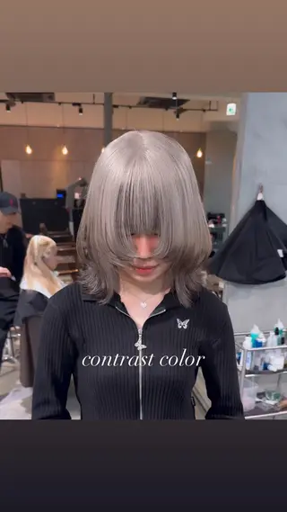 ミディアム カラー 💜ハイトーン💛 マジカルかいちゃんのヘアスタイル