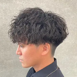 ショート カラー パーマ ヘアアレンジ メンズ 仕上がり満足度No. 1🔥BLUCK🔥のヘアスタイル