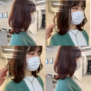 ミディアム カラー 透明感カラー✂︎ /縮毛矯正/YUKAのヘアスタイル