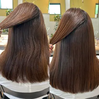 ロング パーマ hubhair レイヤー/透明感のヘアスタイル