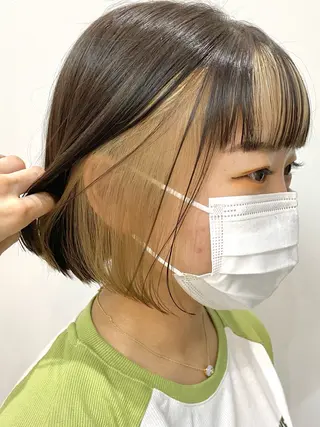 ミディアム カラー 🫧ハイトーン×艶 カラー🫧 Rionのヘアスタイル