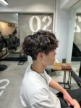 ショート パーマ ヘアアレンジ メンズ 岩城 滉成のヘアスタイル