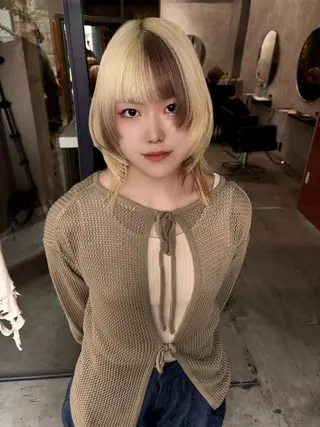 ミディアム カラー 🧡梅田ハイトーン カラー🧡runaのヘアスタイル
