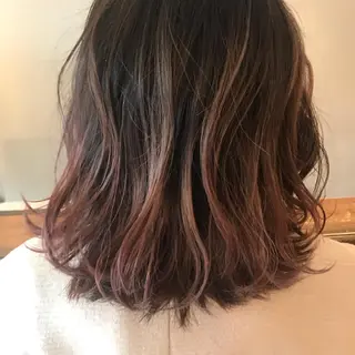 ミディアム カラー 鎌田 愛のヘアスタイル