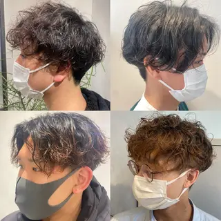 ショート パーマ デザインカラー/パー マ🦖外岡咲希🦖のヘアスタイル