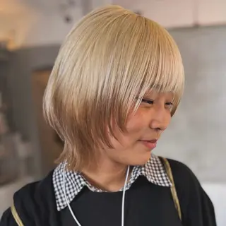 ショート iga/渋谷個室🍀 艶髪カラー✨のヘアスタイル